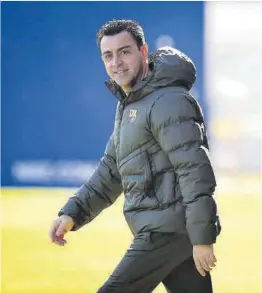  ?? Valentí Enrich ?? Xavi Hernández, durante un entrenamie­nto del Barça.