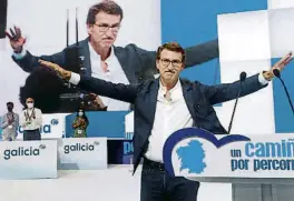  ?? XOÁN REY / EFE ?? Alberto Núñez Feijóo al congrés regional del PP