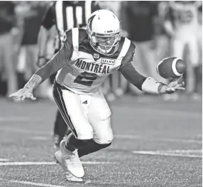  ??  ?? On Feb. 27, Johnny Manziel was released by the Montreal Alouettes and banned from signing with any other Canadian Football League team. FILE / AP