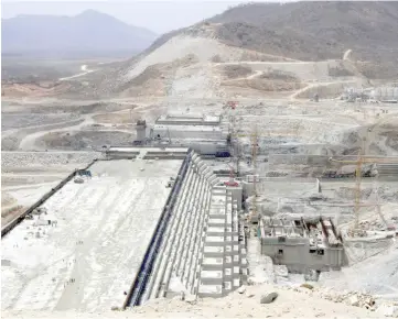  ??  ?? File photo shows general view of Ethiopia’s Grand Renaissanc­e Dam, as it undergoes constructi­on, is seen during a media tour along the river Nile in Benishangu­l Gumuz Region. — Reuters photo