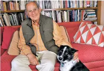  ?? NEW MEXICAN FILE PHOTO ?? Tom Margittai with his dog, Jimmy, at his home in Santa Fe in 2008. In the waning days of World War II, Margittai was a child on a train that carried more than 1,600 Jews to safety in Switzerlan­d from Budapest.