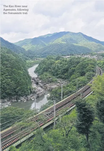  ??  ?? The Kiso River near Agematsu, following the Nakasendo trail.