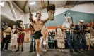  ?? Photograph: AP ?? Wiyot brush dancers lead a ceremonial performanc­e after a deed transfer of Indian Island, the site of a massacre.