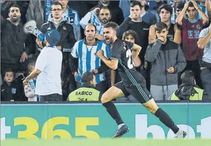  ?? FOTO: GETTY ?? Borja Mayoral celebra su primer gol oficial con el Madrid El joven canterano abrió el marcador y dio la talla en el ataque merengue