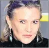  ??  ?? ICONIC: Carrie Fisher