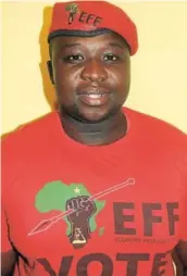  ??  ?? CALLING FOR ACCOUNTABI­LITY: Xolisa Runeli of the EFF is calling for the immediate suspension of the ANC’s ward 7 councillor Mbuyiseli Yali, for alleged fraud and theft involving a stokvel