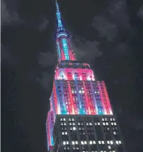  ?? FOTO: ALBERT MONTAGUT ?? El Empire State Building de Nueva York con los colores del Barça, hace dos años