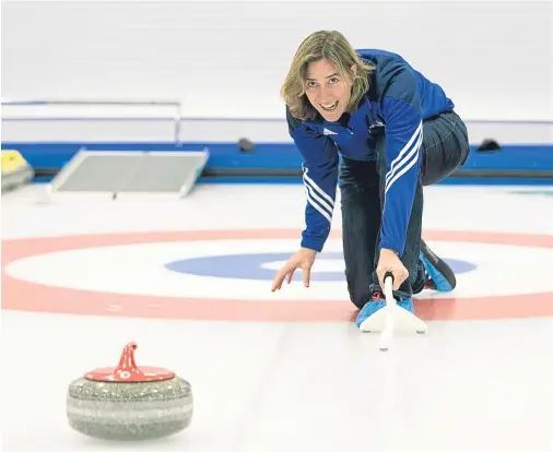  ??  ?? FRESH CHALLENGE: For Scotland’s incredible Olympian, Dame Katherine Grainger as she took to the ice in Perth yesterday