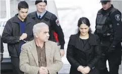  ?? NATHAN DENETTE / THE CANADIAN PRESS ?? Mohammad Shafia, left, Tooba Yahya, right, and their son Hamed Shafia, left rear, claim errors at their trial.