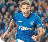  ??  ?? James Tavernier after scoring against Rapid Vienna