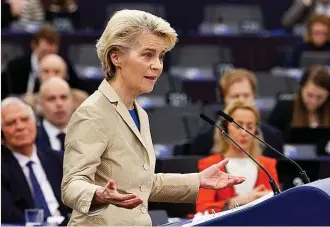  ?? ?? “Contamos con las sanciones más duras jamás introducid­as por la UE”, señaló ayer Ursula von der Leyen.