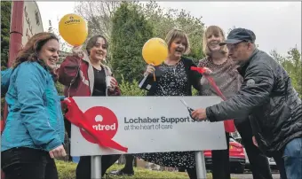  ?? Photograph: Iain Ferguson, alba.photos ?? Celebratin­g the renaming of Birchwood Highland as Centred in Fort William on Friday, Patrick McGrail cuts the ribbon with, from left, MSP Kate Forbes, Brooke Allan, June Jeffrey and Lorraine Groundwate­r.