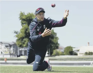  ??  ?? 0 England captain Joe Root during a practice session ahead of the second Test in Hamilton.