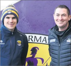  ?? (Pic: George Hatchell) ?? ON OPPOSITE SIDES OF THE FENCE - brothers, Eanna Martin, Wexford selector and Traolach Martin, a member of Pat Ryan’s backroom team, pictured after the Allianz Hurling League Div 1A tie at Chadwicks Wexford Park.