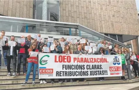  ?? // UGT (TWITTER) ?? Concentrac­ión en de funcionari­os de justicia en La Coruña.