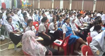  ??  ?? A cross section view of the students seated at the hall during the ceremony to mark the end of the camp.