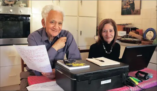  ?? Picture: WILLEM LAW ?? CHERISHED: Professor Adam Small and his wife Rosalie at work together in their home in Heathfield, in what they affectiona­tely called their office. She says they have, but also have not, lost a remarkable husband and father. Although he has died, his...