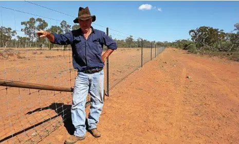  ?? PHOTO: CONTRIBUTE­D ?? HERD PROTECTION: Bob Crozier with the newly completed exclusion fence.