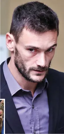  ??  ?? Joy and despair: Hugo Lloris with the World Cup trophy, left, and outside court yesterday