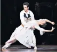  ??  ?? Rock steady: Francesca Hayward as Manon and Federico Bonelli as Des Grieux