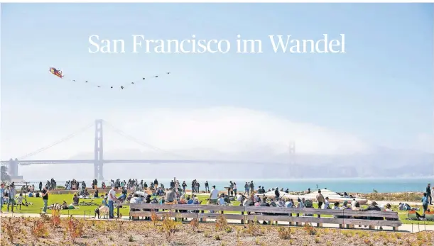  ?? FOTOS: SAN FRANCISCO TRAVEL ASSOCIATIO­N ?? San Francisco entspannt genießen: Einwohner und Touristen haben dazu nun auch Gelegenhei­t in einer neuen Parkanlage – den Presidio Tunnel Tops.