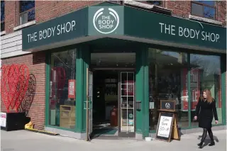  ?? AP PHOTO ?? SHUTTERING
The exterior of a Body Shop store is seen on March 4, 2024 in Toronto, Canada. The Body Shop halted US operations on March 1 and plans to close dozens of locations in Canada amid financial struggles.