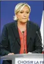  ?? THIERRY CHESNOT / GETTY IMAGES ?? Far-right French presidenti­al candidate Marine Le Pen speaks after her loss Sunday.