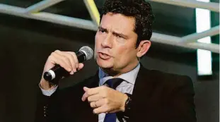  ?? André Feltes - 10.abr.18/folhapress ?? O juiz Sergio Moro faz palestra no Fórum da Liberdade, que aconteceu em Porto Alegre no dia 10 de abril; assessoria diz que viagens não usam dinheiro público