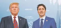  ?? EVAN VUCCI/ASSOCIATED PRESS ?? President Donald Trump meets with Canadian Prime Minister Justin Trudeau on June 8 at the G-7 summit in Charlevoix, Canada. For the first time in decades, one of the world’s most durable and amicable alliances faces serious strain.