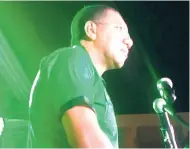  ??  ?? JLP leader Andrew Holness speaking at a rally in South East St Catherine to present Robert Miller, an educator, as the party’s standard-bearer for the constituen­cy.