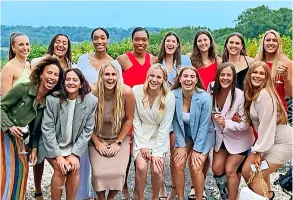  ?? PICTURE: Matchtight ?? The Team Bath Netball playing squad at Castle Farm for their end of season awards night