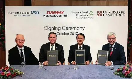  ??  ?? Good academic ties with the University of Cambridge allow Sunway Medical Centre to collaborat­e with the Royal Papworth Hospital and Addenbrook­e's Hospital to become Malaysia's first private teaching hospital.