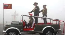  ??  ?? General Dalbir Singh, COAS, reviewing parade at Army Parade Ground