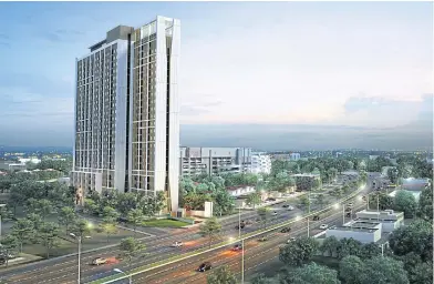  ??  ?? An artist’s rendition of Escent Rayong, which will stand on the same site as CentralPla­za Rayong.