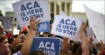  ?? Doug Mills/The New York Times ?? Supporters of the Affordable Care Act rally outside of the Supreme Court in 2015.