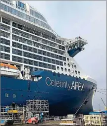  ??  ?? Du luxe à tous les étages, 11 restaurant­s… Le « Celebrity Apex » naviguera dès cet été en Méditerran­ée.