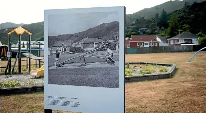  ?? MARK TANTRUM PHOTOGRAPH­Y, ANS WESTRA ?? The Time Capsule: Ans Westra in The Hutt exhibition features billboards in Naenae in the areas she originally photograph­ed. Right, Glen and Robin Martin from Judd Cres, Naenae. They appear in an exhibition featuring the work of Lower Hutt photograph­er Ans Westra.