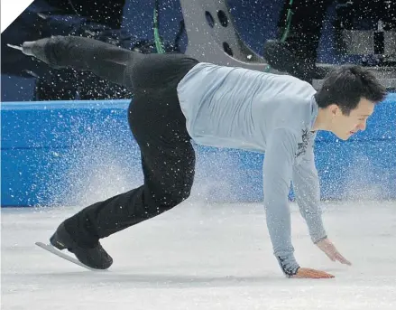  ?? ED KAISER/Postmedia News ?? HOPES DASHED Patrick Chan needed to score 182.57 in the long program Friday to overtake Yuzuru Hanyu, but fell 4.47 short and settled for silver.