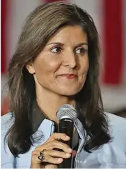  ?? ?? Former US ambassador to the UN Nikki Haley and Former president Donald Trump