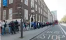  ??  ?? People queue outside Friends House in London to hear Thunberg speak. Photograph: Jill Mead/The Guardian