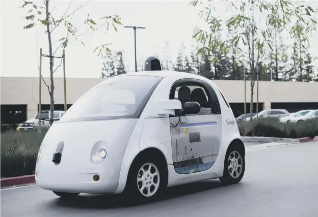  ??  ?? 0 Google are competing with convention­al car manufactur­ers to exploit new techniques to produce vehicles that use cameras and sensors to identify hazards on the road