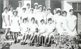  ?? PICTURE: SUPPLIED ?? Some of trainee nurses from the February group in 1968. Seated, left, are Sheila Govender, and right, Vanitha Naidoo. Standing, second row, fourth from left, is Jaya Naicker.