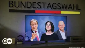 ??  ?? Armin Laschet, Annalena Baerbock and Olaf Scholz faced off in a TV debate