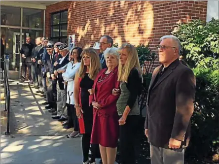  ?? PHOTO PROVIDED ?? David Seelow’s family members, joined by friends and local officials, recognized the late Providence resident during recent Honoring Our Deceased Veterans Program ceremonies at Saratoga County offices in Ballston Spa.