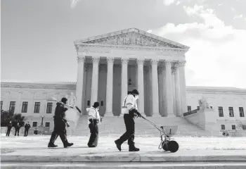  ?? ANNA MONEYMAKER/GETTY ?? The Supreme Court heard arguments Friday concerning President Biden’s workplace vaccine rule.