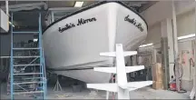  ?? ERIC MCCARTHY/JOURNAL PIONEER ?? Another new fishing boat will soon be heading out the front doors at Hutt Brothers in Northport. At 10 to 12 boats per year, it will take close to seven years to fill all the orders currently on the company’s books.