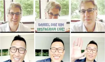  ?? Post — The Washington ?? Geoff Edgers and Daniel Dae Kim on Edgers’s weekly Instagram Live show, ‘Stuck With Geoff.’