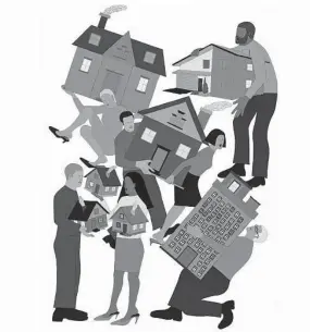  ?? Kimberly Elliott/new York Times ?? Some prospectiv­e homebuyers are waiting and saving more money, but the market remains competitiv­e because of the chronicall­y low supply of homes.