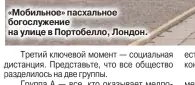  ??  ?? «Мобильное» пасхальное богослужен­ие на улице в Портобелло, Лондон.