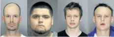  ?? POLICE PHOTOS ?? Jason Collette, Brian Iung, Robert (Bobby) Sostomi and Jeremy Butterwort­h are part of the latest Niagara's Wanted list.